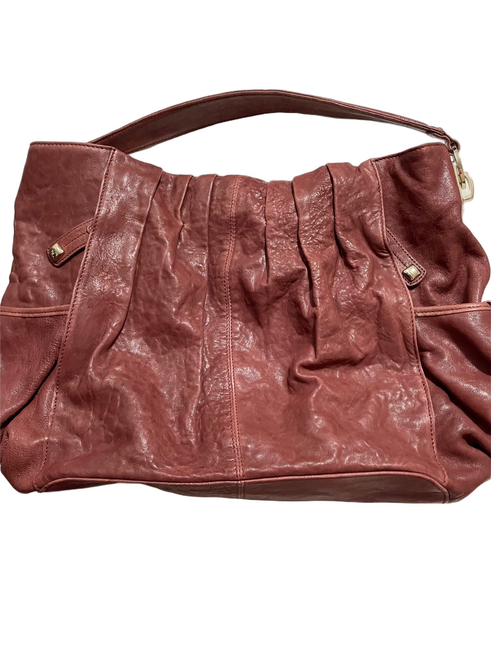 Junior Drake Merlot Colour Pleated Shoulder Bag